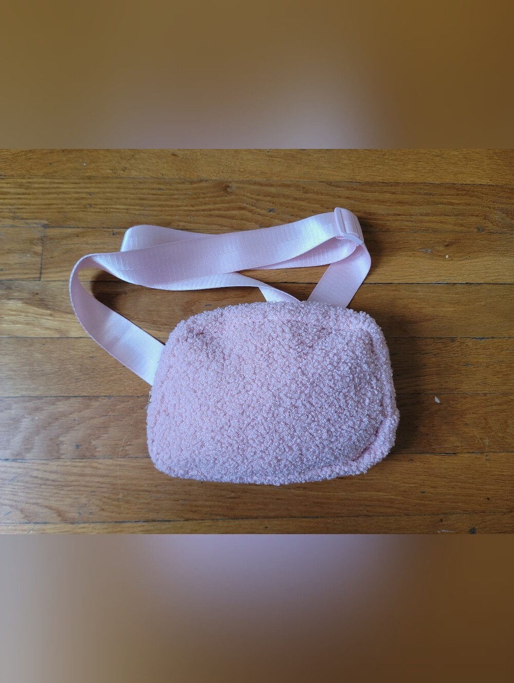 Kids Pink Sherpa Fleece Belt Bag